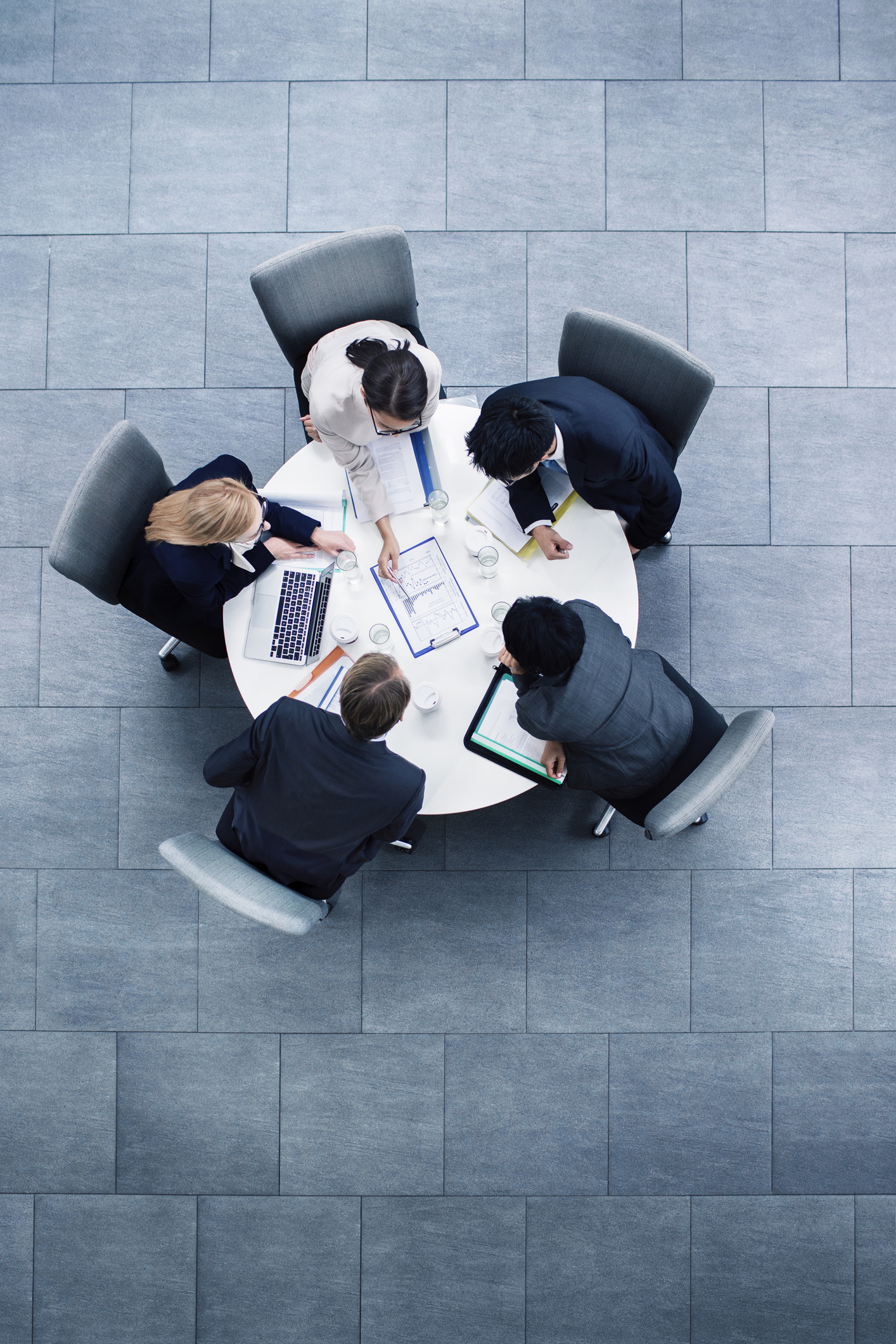 Business people having meeting at table