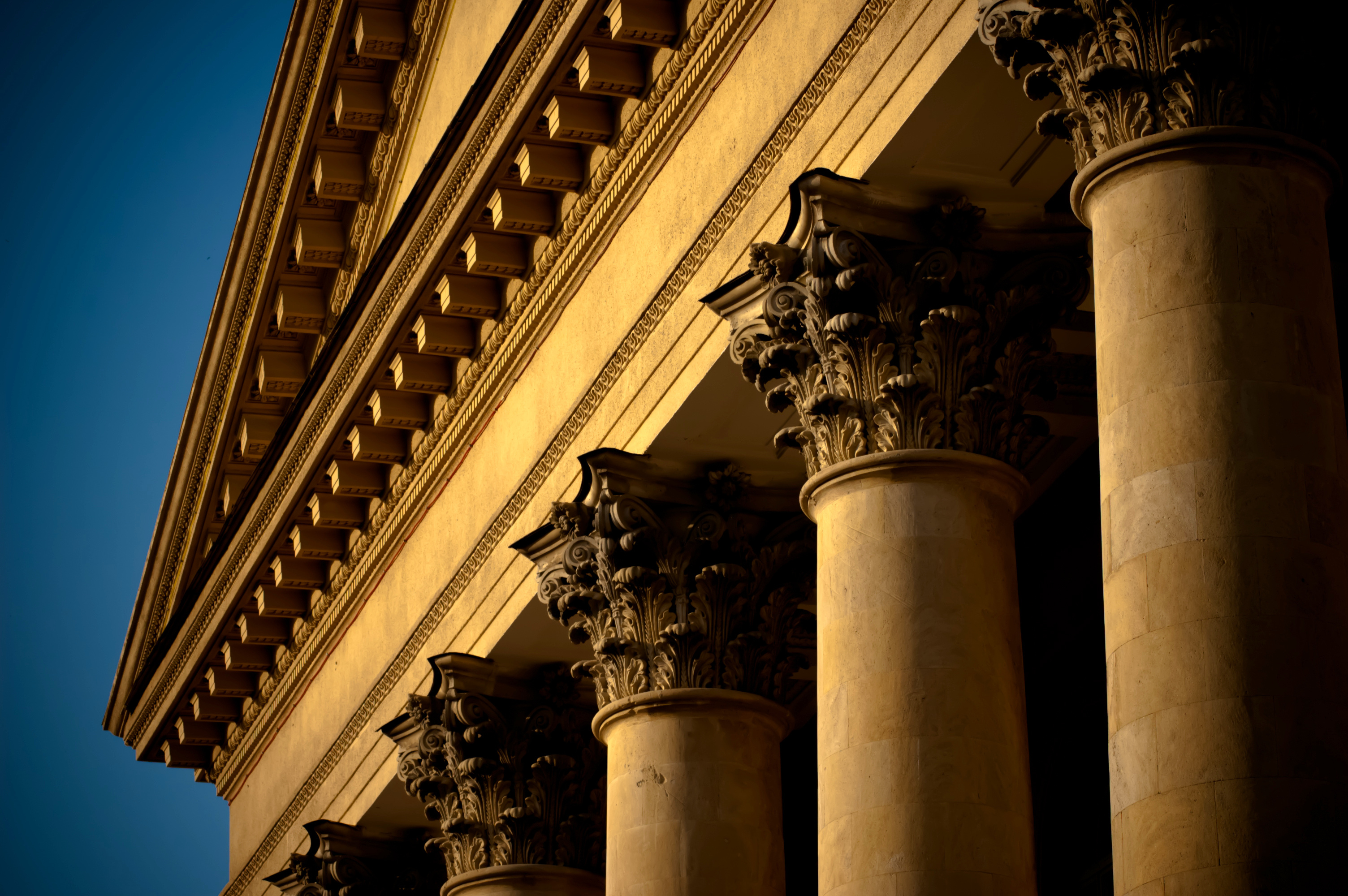 facade of a building with columns